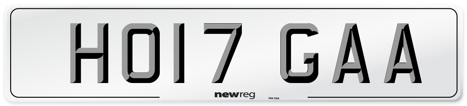 HO17 GAA Number Plate from New Reg